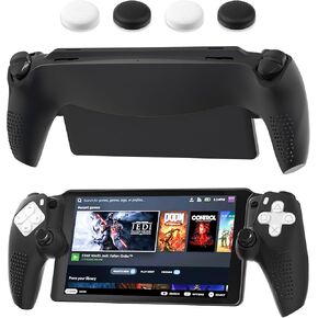 HYPERCASE Black of PS Portal Case, Silicone Protective Cover Skin for PS5 Portal Console with 4 Thump Caps, Anti-Fingerprint Scratch Resistant Soft Shell