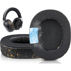 SOULWIT Cooling-Gel Earpads Replacement for Razer BlackShark V2 Pro 2023 (Do Not Fit 2020 Model) Gaming Headset, Ear Pads Cushions with High-Density Noise Isolation Foam - Black Gold
