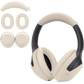 WH-1000XM4 3 Set Case Cover for Sony WH-1000XM3 Headphones,1000XM4 EarPad Cover/Ear Cover/Headband Cover/Headband Cushion Protector,Sweat Proof Soft Silicone Headphones Accessories（Off White）
