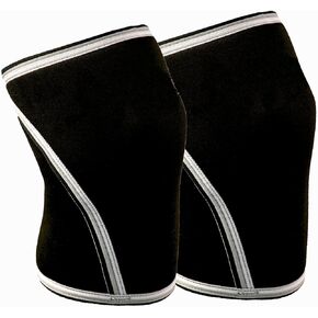 Knee Sleeves (1 Pair) 7mm Neoprene Thick Compression Knee Brace Support for Weightlifting, Powerlifting, Squatting and Cross Fit Training Fitness for Women and Men Black, L