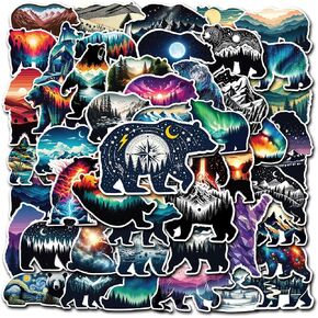 Pack 50 PCS Bear Stickers Waterproof Vinyl Decals Sticker Decorations Laptop Water Bottles Refrigerator Luggage Phone Bicycle Skateboard Gifts Birthday for Kids Teens Adults