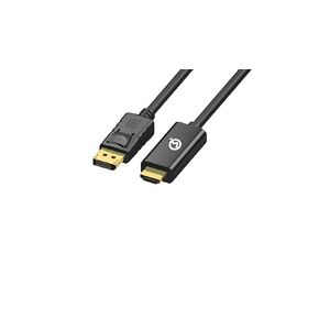 Displayport to HDMI Cable 4K 6Ft，DP 1.2 Male to HDMI 1.4 Male Screen Cable for Desktop,Monitor,HDTV,Projector, Black