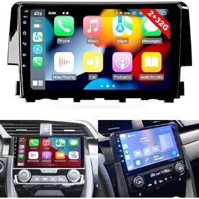 9" Android 13.0 Double Din Car Stereo for Honda Civic 2016-2020 - Wireless CarPlay, Android Auto, Bluetooth, GPS, WiFi, HiFi, Backup Camera
