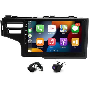 Android 13 9 Inch HD Touch Screen Compatible with Hon-da Fit 2014-2018 Car Audio Multimedia Receiver w/Carplay Android Auto GPS Radio Navigation AHD Camera, 2+32G