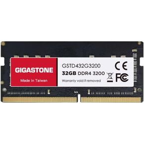【DDR4 RAM】 GIGASTONE 32GB DDR4 3200MHz (2933MHz or 2666MHz) PC4-25600 (PC4-23400, 21300) CL22 1.2V SODIMM 260 Pin Unbuffered Non ECC High Performance Notebook Laptop Memory Upgrade