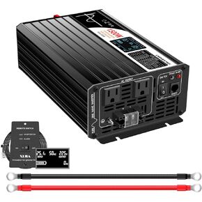 Xijia 1500W (Peak Power 3000W) Pure Sine Wave Inverter DC 96V to AC 120V 60HZ Solar Converter for Home Use car (DC96V (Range 80V-120V) 1500W)