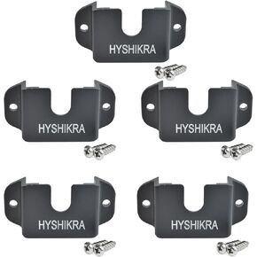 Universal Ham Radio/Handheld Micorphone/CB Mic Aluminum Alloy Bracket with Adhesive Back, Pre Drill Holes with Self-Tapping Screw for Baofeng Midland Kenwood Motorola Walkie-Talkie (Black-Pack of 5)