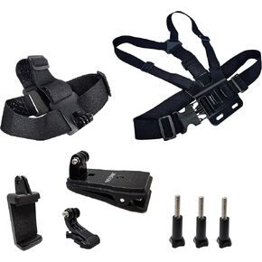 Chest Backpack Strap Head Mount Harness Chesty Body Breathable Material for GoPro Hero 12, 11, 10, 9, 8, 7, 6, 5, 4, Session, 3+, 3, 2, 1, Max, Hero (2018), AKASO, DJI Osmo Action Cameras