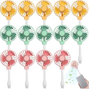 Vihose 15 PCS USB FAN MINI FAN PORTABLE FAN USB DESK Fan Small Faner Fan Travel Fans متوافقة مع مخرجات USB مثل الكمبيوتر المحمول/Power Bank/Plug for Travel Commute Office Camping