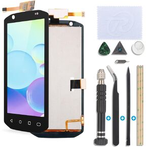 YWLRONG for Zebra TC70 Screen Replacement for Zebra TC70 TC72 TC75 TC77 LCD Display Touch Screen Digitizer Assembly Replacement with Tools（with Back Cover Adhesive）