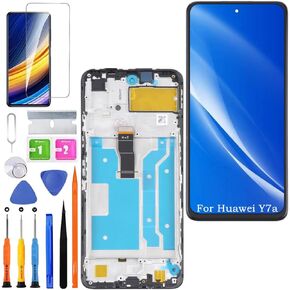 Screen Replacement for Huawei Y7a Original, PPA-LX3 LCD Touch Panel Display Digitizer Assembly Repair Parts with Kit（Black with Frame）