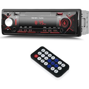 Unitopsci Single DIN Bluetooth Car Stereo Multimedia Audio Audio ، مكالمة خالية من اليدين ، مشغل MP3 Radio FM ، إدخال الصوت/USB المساعدة ، شاشة رقمية سريعة الشحن مع التحكم عن بُعد