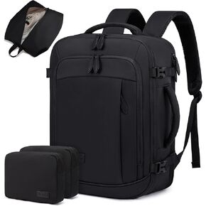 حقيبة تحمل سفر Lovevook للرجال ، 35L CARRE CARRAL BAG تناسب 15.6 "كمبيوتر محمول ، عنصر شخصي معتمد من الرحلة ، أمتعة مقاومة للماء للاستخدام اليومي في رحلة العمل في رحلة العمل UNI ، Black in Kuwait