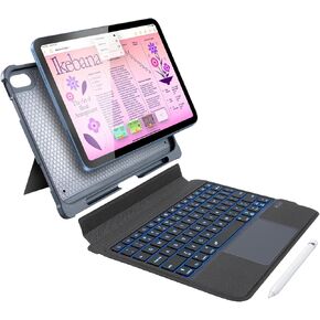 CoBak Keyboard Case for iPad pro 11-inch Detachable 7 Colors Backlit Keyboard Leather Case Cover with Trackpad and Stepless Kickstand, USA Layout
