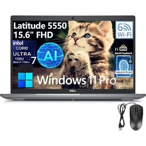 Dell Latitude 5550 5000 15 15.6" FHD Laptop Computer, Intel 12-Core Ultra 7 155U (Beat i7-1355U), 32GB DDR5, 1TB PCIe SSD, WiFi 6, Backlit KB, FPR, Thunderbolt, NPU AI Copilot Business, Win 11 Pro