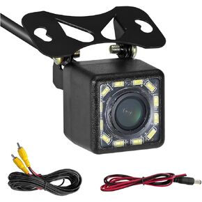 Mandark Car Backup Camera, Ultra HD 12 LED Night Vision Automotive Rear View Camera, 170° Wide Angle Waterproof Vehicle Reverse Camera Accessories, Universal for RV, SUV, Truck