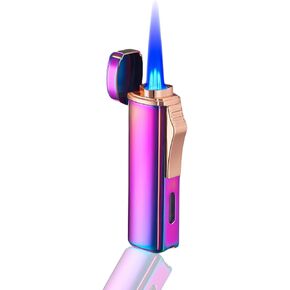 Adjustable Triple Jet Flame Torch Lighter，Windproof Cool Lighter，Unique Refillable Lighter for Women Men(Without Butane Gas) (10)