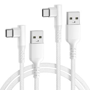 Basesailor Samsung S25 S24 Plus Ultra Charger Cable 6.6FT 2Pack,Right Angle Fast USB to USB C Charging Cord for iPad Mini 7th,Apple iWatch 10 9,Google Pixel 8,Samsung A15 A14 A13 A55 A54,Z Flip Fold 5