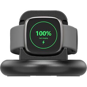 AK Charger for Fitbit Versa 4 / Versa 3 / Sense 2 / Sense, Anti-Slip Charging Stand Dock with 4.4Ft USB C Fast Charger Cable Cord for Sense 2/Sense/Versa 4/Versa 3 Smartwatch,4.4ft/135cm