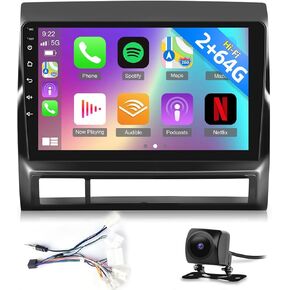 NHOPEEW [2 + 64G] Android 13 Car Stereo for Toyota Tacoma 2005 2006 2007 2008 2008 2010 2011 2012 2013 ، 9 inch touchscreen Radio - Wireless Apple Carplay و Android Auto + Backup Camera/MIC/Hi -Fi