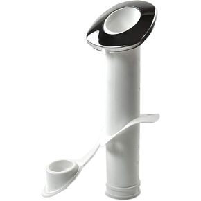 MARINE CITY White Nylon Flush Mount Rod Holder UV Stabilized 30 Degree with Cap Cover and 316 Stainless Steel Gasket