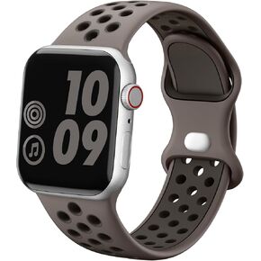 DaQin Compatible with Apple Watch Band 49mm 46mm 45mm 44mm 42mm 41mm 40mm 38mm for Women Men, Soft Silicone Sport Breathable Wristbands Strap for iWatch Bands Series 10 9 8 7 6 5 4 3 2 1 SE Ultra 2
