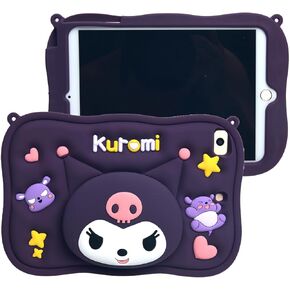 Cartoon Case for Samsung Galaxy Tab A9+ / A9 Plus，MONEHOYSY Cute Soft Silicone Kickstand [Drop Proof,Shock Proof,Anti Slip] Back Stand Cover Case for Kids Children Teens Girls Boys (Kurom-2)