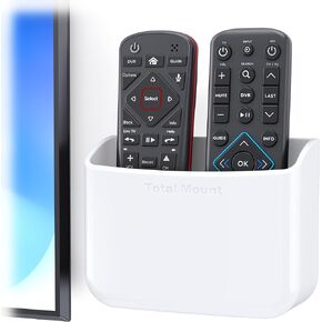 TotalMount Universal Remote Control Holder – Attaches to Wall or Back of TV – Compatible with All TV Remotes (Premium White, Large)