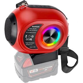 Bluetooth Speaker for Milwaukee 18v M18 Battery,Wireless Speaker with HD Sound, TWS Pairing, Bluetooth 5.3, for Jobsites/Home/Party/Outdoor/Beach/Gift(Battery not Included)