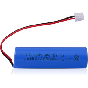 3.7V 2600mAh High-Performance Rechargeable Battery with XH Connector for Flashlights, DIY Battery Pack, Electric Toys, Solar Light and More