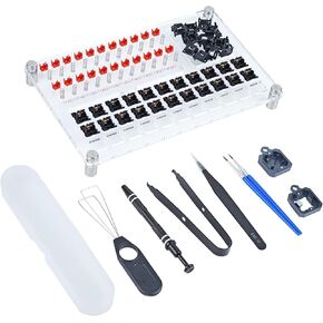 33 Switches Lube Station Acrylic Keyboard Lube Kit, Magnetic Switch Opener Key Switch Puller Switch Lube Kit Keyboard Switch Lube Kit for Keyboard Switch (14 PCS Switch Lube Kit)