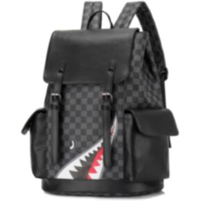 Fashion PU Leather Backpack college schoolbag Laptop Bag Leisure business travel Multifunctional backpack (Style3,ONE SIZE)