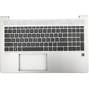 Replacement Upper Case Palmrest for HP Probook 450 455 G9 Series Laptop Top Cover Part with US Layout Keyboard Assembly N01934-001 Silver