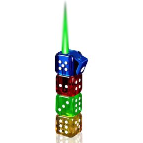 Torch Lighter, Cute Colorful Dice Lighter, Jet Flame Windproof Lighters, Cool Lighter, Unique Lighters, Creative and Cool Design, Reusable, Birthday, Outdoor, Candles, BBQ. (No Gas)