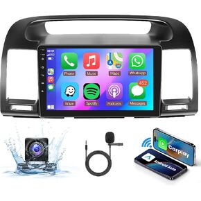 Android Car Stereo for Toyota Camry 2000-2006, Wireless Carplay Android Auto Car Radio, 9'' Touch Screen Head Unit Mirror Link FM RDS HiFi USB WiFi AHD Backup Camera SWC MIC