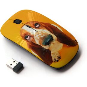 [ Optical 2.4G Wireless Mouse [ Basset Hound Drop Pendant Ear Dog ]