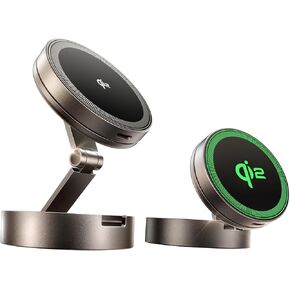THREEKEY Qi2 15W MagSafe Car Mount Charger, Retractable with Long Arm & 360Rotation, Dash Wireless Magnetic Car Phone Holder Charger for iPhone16/15/14/13/12Series & Galaxy S25 Ultra