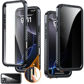 for iPhone 16 Pro Max Case Waterproof, Built-in Privacy Screen & HD Screen Double Front Frame [IP68 Underwater] Shockproof Dustproof Full Body Protection iPhone 16 Pro Max Phone Case