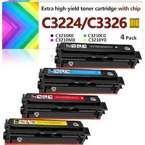 for Lexmark MC3224 MC3326 Toner Cartridges (with Chip),C3210K0 C3210C0 C3210M0 C3210Y0 Ink Cartridge for C3224dw MC3224i MC3224dwe MC3224adwe C3326dw MC3326i MC3326dwe C3426dw MC3426i Printer (4 Pack)