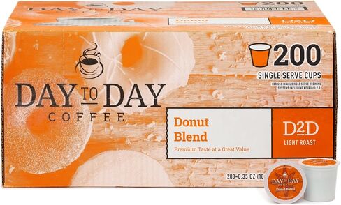 Day To Day 200-Count Donut Blend, Medium Roast Single Serve Coffee Pods for K-Cup Keurig Brewers in Saudi Arabia