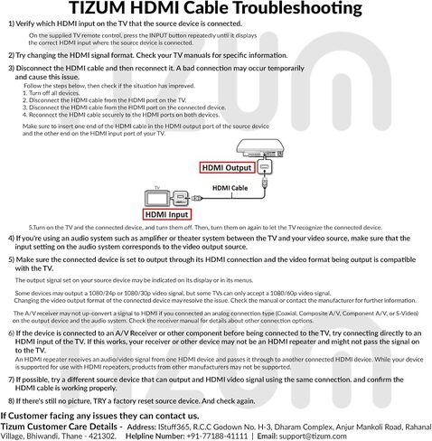 TIZUM High-Speed HDMI Cables/Ethernet Cable|Compatible with ps5,Xbox Series x,ipad air,Fire tv,USB c Cable,MacBook Pro/Air, Laptops,DVD Player & All HDMI Devices|Supports 3D, (10.2Gbps,4K@25Hz)(3 M) in Saudi Arabia