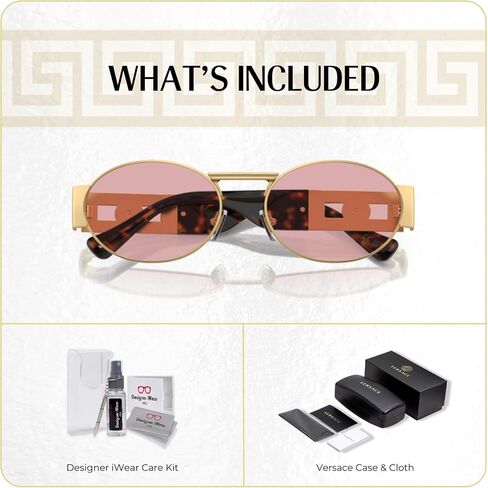 Versace VE2264 Oval Sunglasses for Men for Women + BUNDLE With Designer iWear Complimentary Eyewear Kit in Saudi Arabia