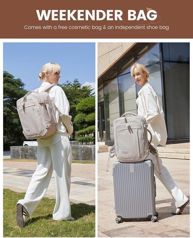 LOVEVOOK Travel Backpack for Men Women, 35L Large Carry On Bag Fits 15.6" Laptop, Flight Approved Personal Item, Waterproof Luggage for Daily Use Weekender Trip Work Business Uni, Black in Saudi Arabia