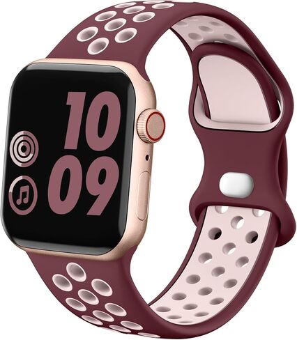 DaQin Compatible with Apple Watch Band 49mm 46mm 45mm 44mm 42mm 41mm 40mm 38mm for Women Men, Soft Silicone Sport Breathable Wristbands Strap for iWatch Bands Series 10 9 8 7 6 5 4 3 2 1 SE Ultra 2 in Kuwait