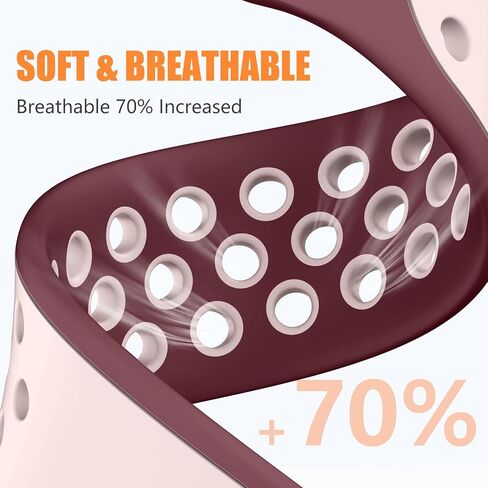 DaQin Compatible with Apple Watch Band 49mm 46mm 45mm 44mm 42mm 41mm 40mm 38mm for Women Men, Soft Silicone Sport Breathable Wristbands Strap for iWatch Bands Series 10 9 8 7 6 5 4 3 2 1 SE Ultra 2 in Kuwait