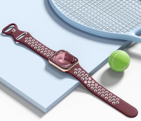 DaQin Compatible with Apple Watch Band 49mm 46mm 45mm 44mm 42mm 41mm 40mm 38mm for Women Men, Soft Silicone Sport Breathable Wristbands Strap for iWatch Bands Series 10 9 8 7 6 5 4 3 2 1 SE Ultra 2 in Kuwait