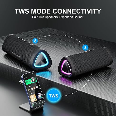 Vanzon V40 Wireless Bluetooth Speaker, Bluetooth 5.0, 24W Stereo Sound, IPX7 Waterproof Wireless Speaker, 24H Playtime Speaker for Travel in Saudi Arabia
