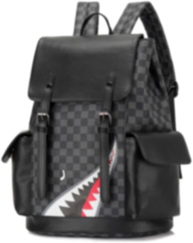 Fashion PU Leather Backpack college schoolbag Laptop Bag Leisure business travel Multifunctional backpack (Style3,ONE SIZE) in Saudi Arabia