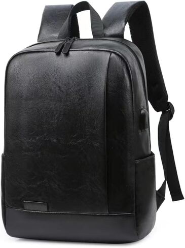 Fashion PU Leather Backpack college schoolbag Laptop Bag Leisure business travel Multifunctional backpack (Style3,ONE SIZE) in Saudi Arabia