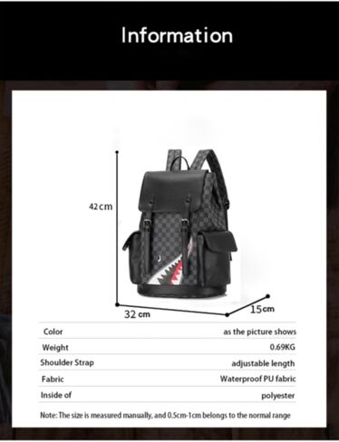 Fashion PU Leather Backpack college schoolbag Laptop Bag Leisure business travel Multifunctional backpack (Style3,ONE SIZE) in Saudi Arabia